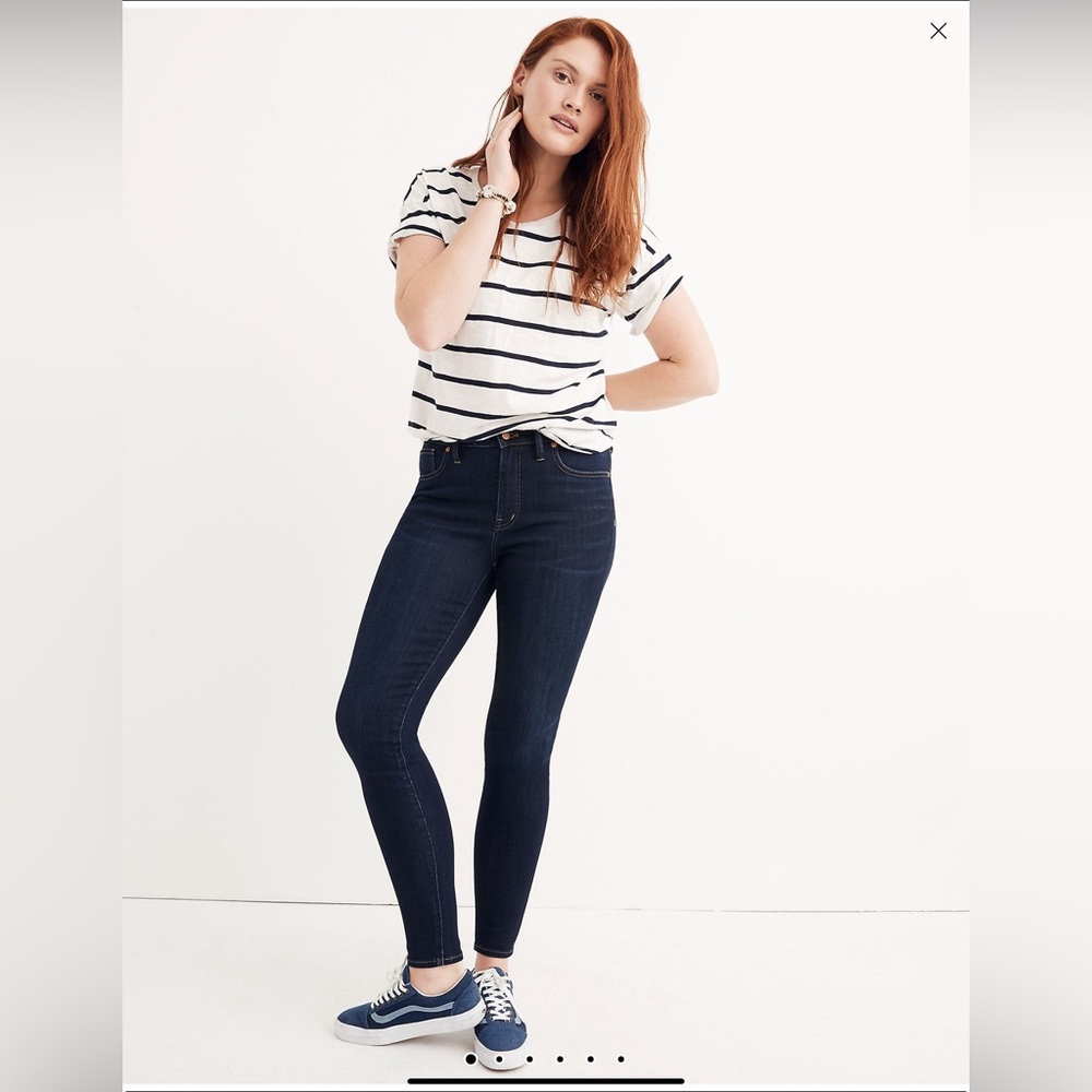 Madewell 9" Mid-Rise Skinny Jeans in Larkspur Wash